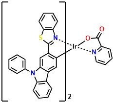 Ir(2-BtcPh)2(pic), Bis[2-(9-phenylcarbazol-2-yl)-benzothiazole] iridium(III) picolinate