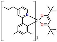 Ir(dmppy-pro)2tmd, Bis(2-(3,5-dimethylphenyl)-4-propylpyridine)(2,2,6,6- tetramethylheptane-3,5-diketonate)iridium(III)