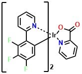 Ir(tfpd)2pic, 	Bis(3,4,5-trifluoro-2-(2-pyridyl)phenyl-(2-carboxypyridyl)iridium(III)