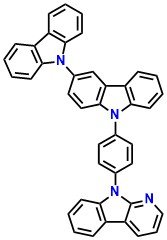 pBCb2Cz, 	9-(4-(9H-Pyrido[2,3-b]indol-9-yl)phenyl)-9H -3,9'-bicarbazole