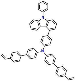 PbV, [4-(9-Phenyl-9H-carbazol-4-yl)-phenyl]-bis-(4'-vinyl-biphenyl-4-yl)amine