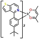 PO-01-TB, Iridium(III) bis(4-(4-tert-butylphenyl)thieno[3,2-c]-pyridinato-N,C2')acetylacetonate